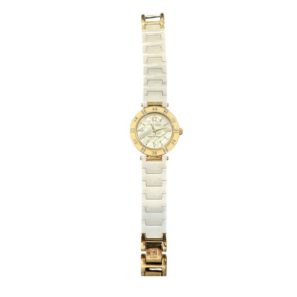 VTG Anne Klein Watch 10/9416 Y121E โ White Ceramic, Crystal Accents, MOP Face - Picture 4 of 8